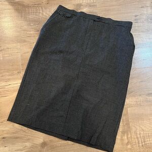 Vintage Koret Pencil Skirt Gray Mini Check Pattern Two Hip Pockets Sz 14
